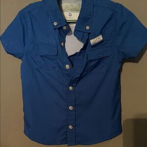 Blue Kids Button Down Shirt ocean coast brand 3t A1
